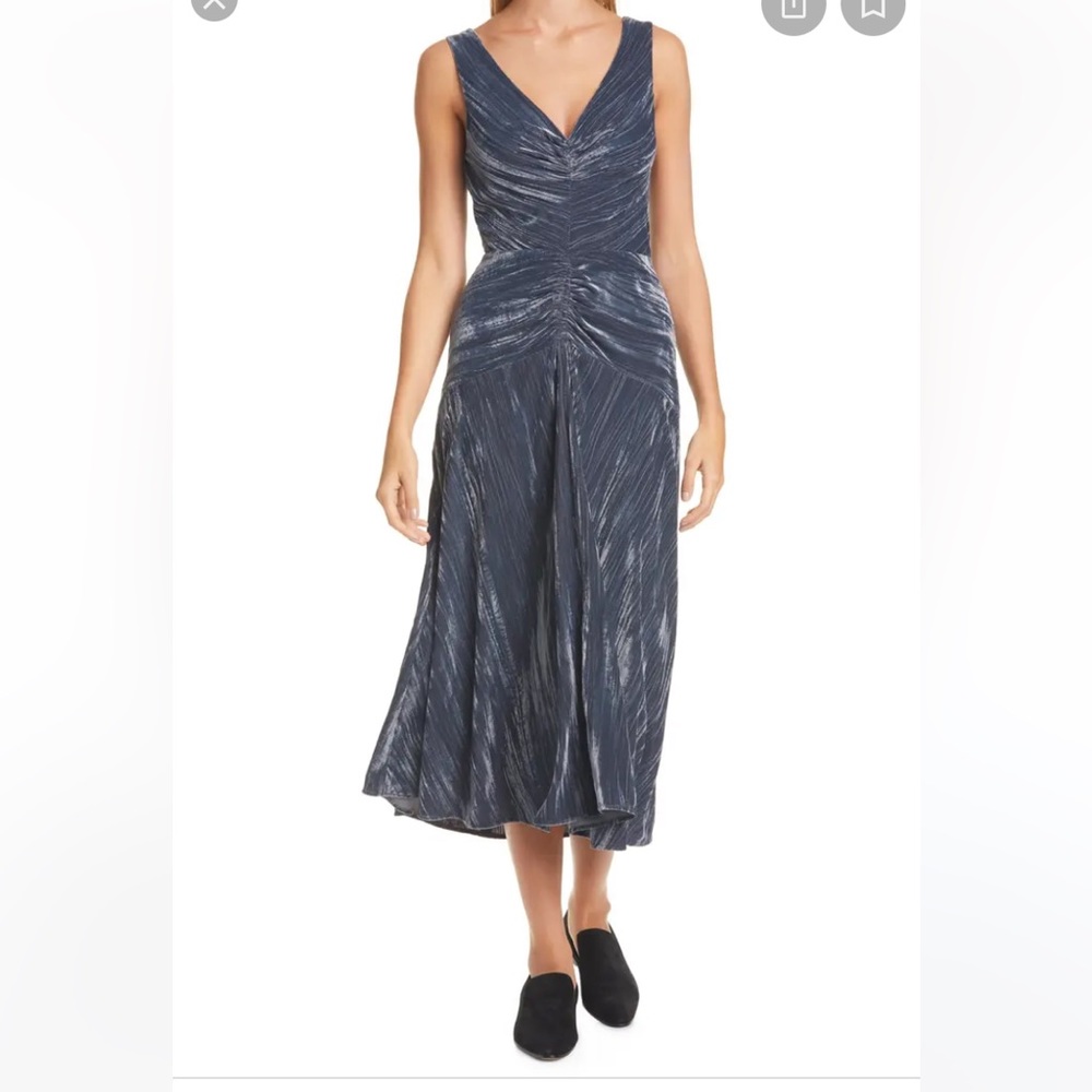 Vince Midi Velvet Sleeveless Dress